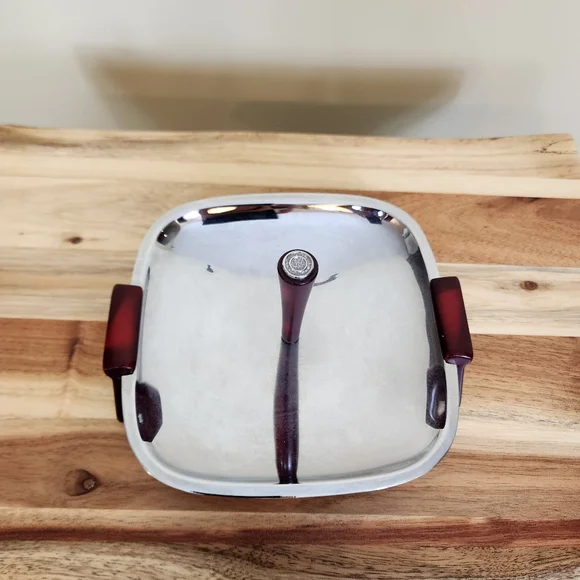 Vintage 60s Bakelite Serving Tray Square Dessert Tray - Picture 4 of 8